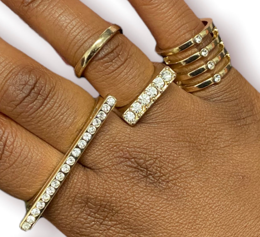 Rhinestone Ring Set