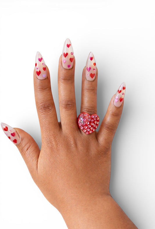 Y2K Vintage Rhinestone & Lucite Ring