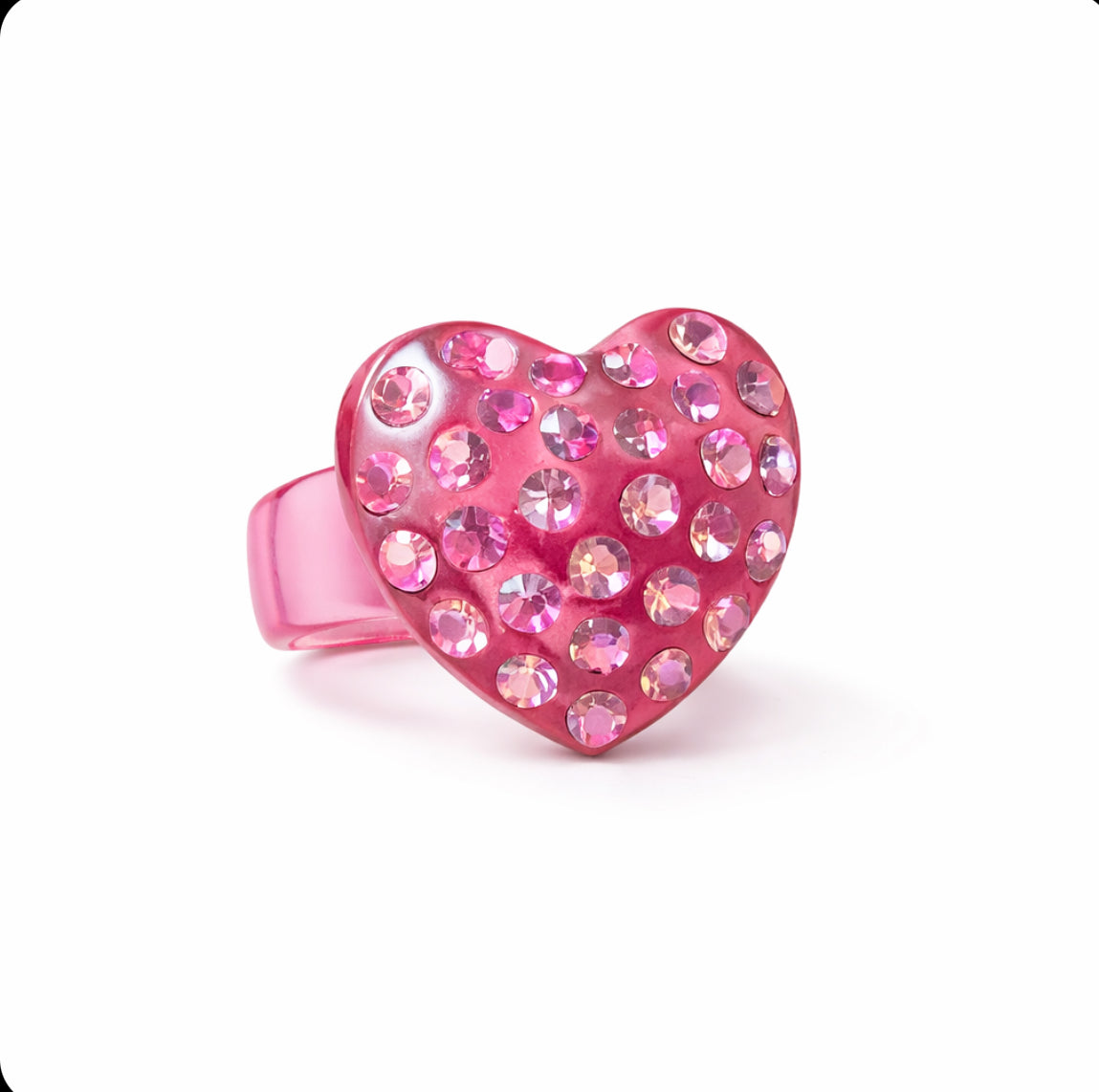 Y2K Vintage Rhinestone & Lucite Ring