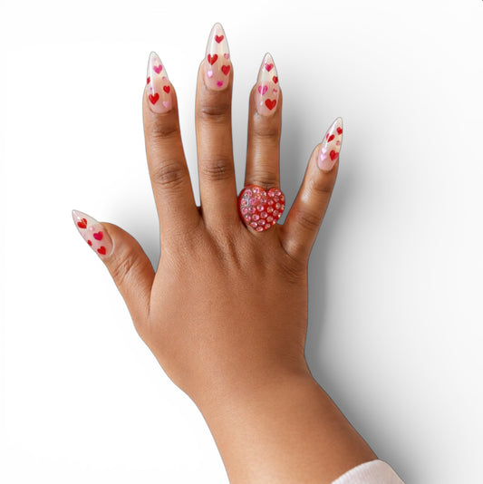 Y2K Vintage Rhinestone & Lucite Ring