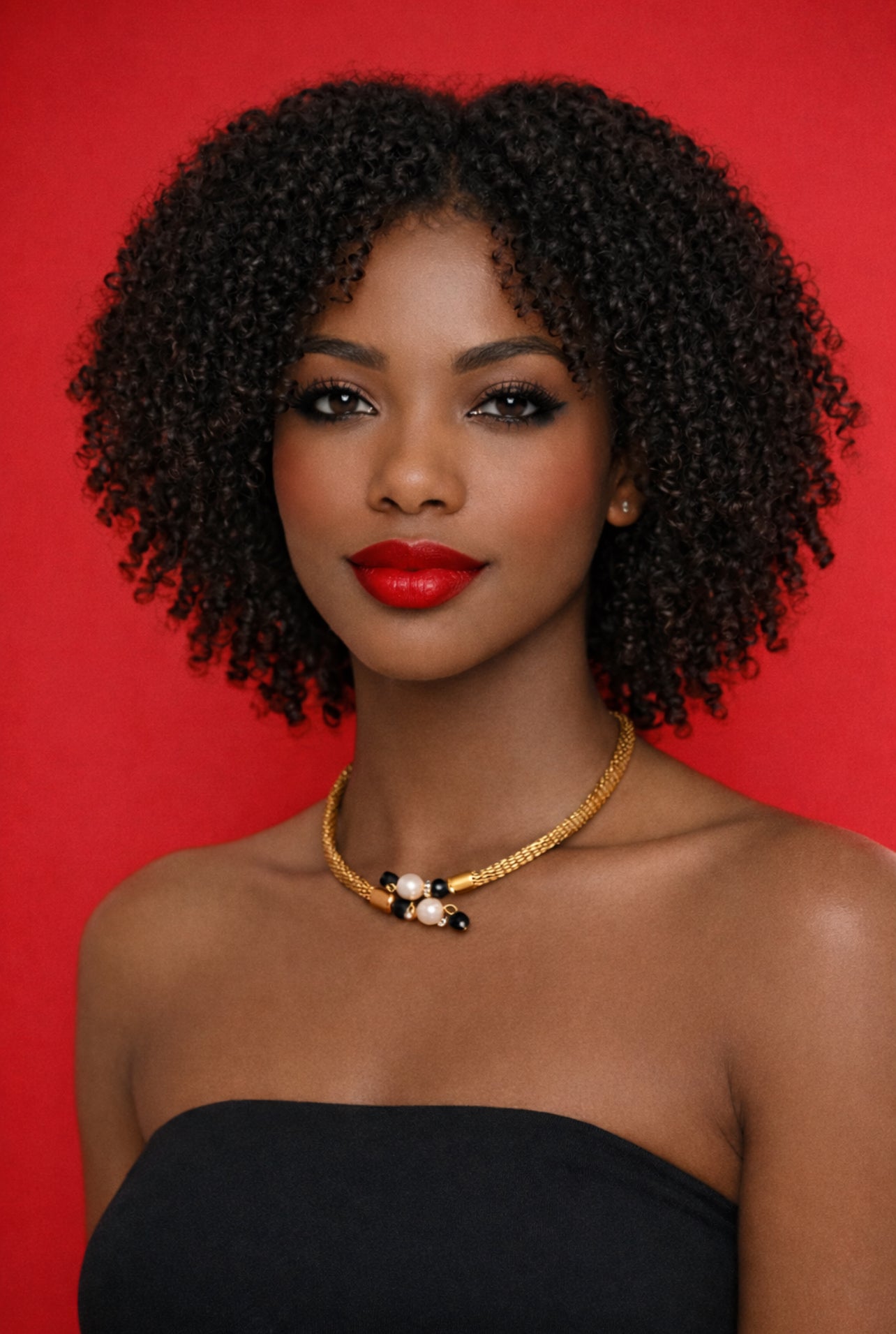 Gold & Pearl Mesh Link Choker