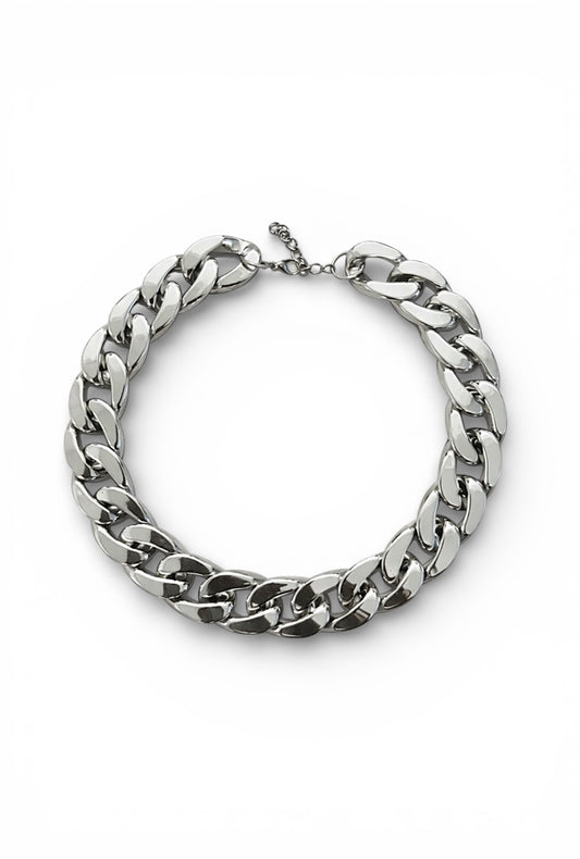 Faux Silver Chainlink Necklace